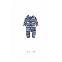 Grußkarte Baby Onesie blau - hello world - || Kartotek