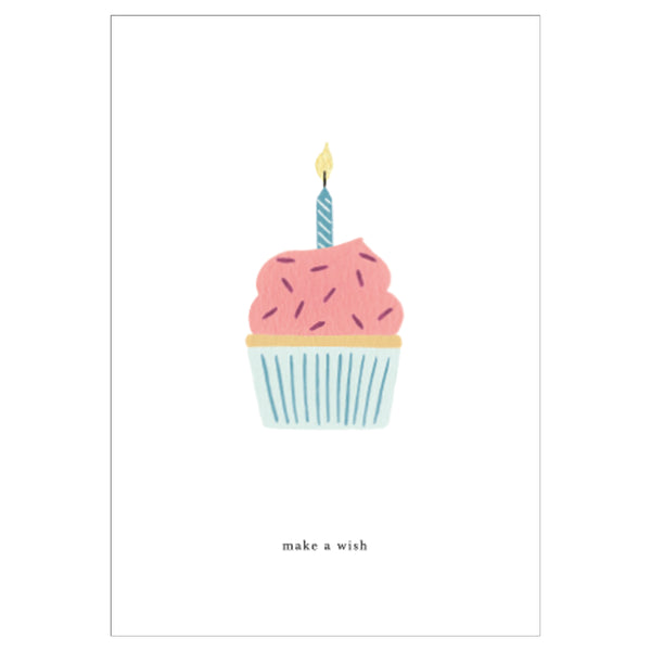 Grußkarte Geburtstags-Torte - make a wish - || Kartotek