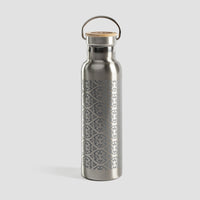 Edelstahl Trinkflasche mit Bambusdeckel - Blockprint || Lotuscrafts